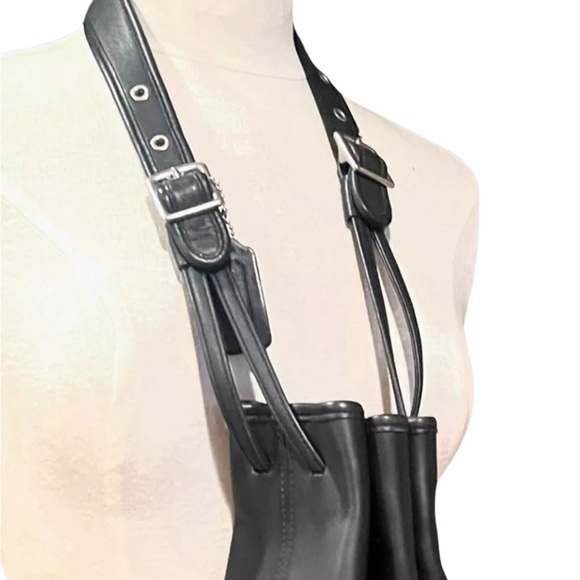 Vintage Coach 9165 Legacy Black Leather  Nickel Drawstring Bucket Bag Cinch USA - Picture 13 of 13